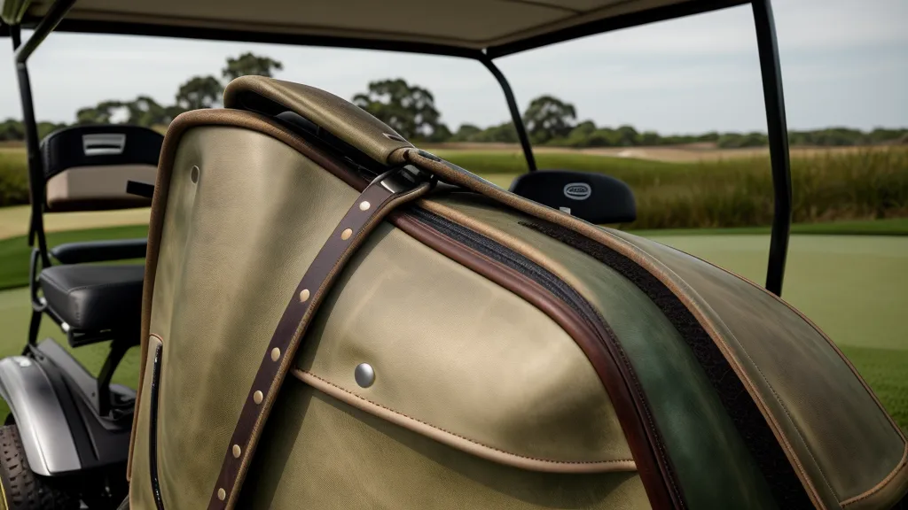 Dual-wheel anti-tip kit mounted on a golf push cart for extra stability on side-hill lies