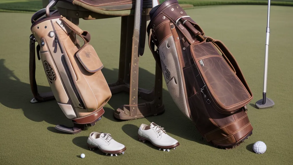 Close-up of structured leather and stitching on a premium golf shoe