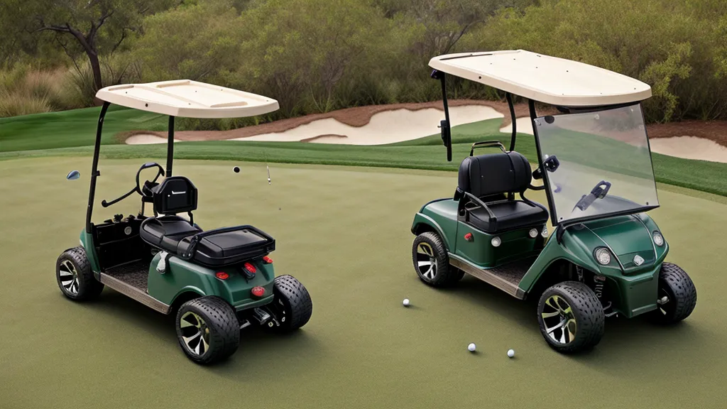An electric golf push cart with the Alphard V2Pro booster on a desert course