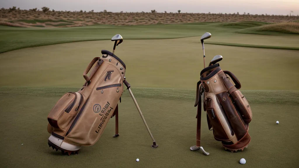 Designer putter headcover in a golf bag with Arizona desert background