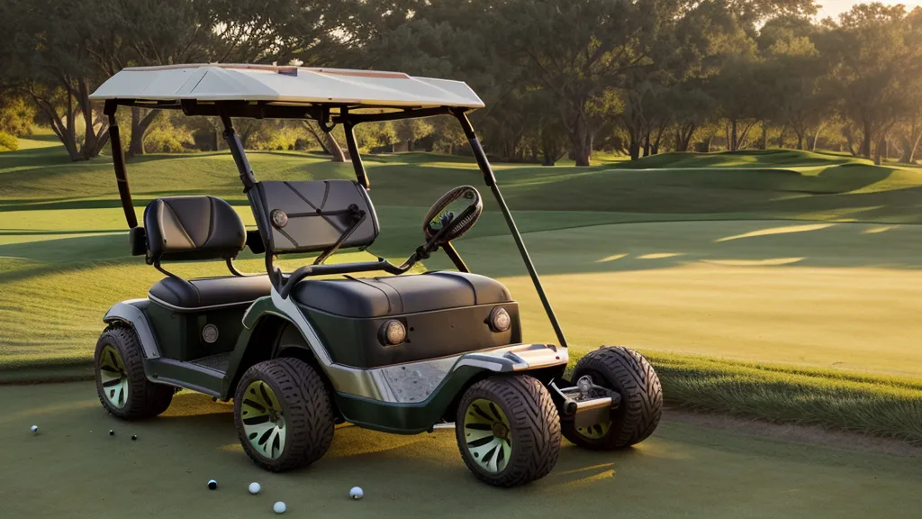 Alphard electric push cart booster attached to a walking bag on a Kierland fairway