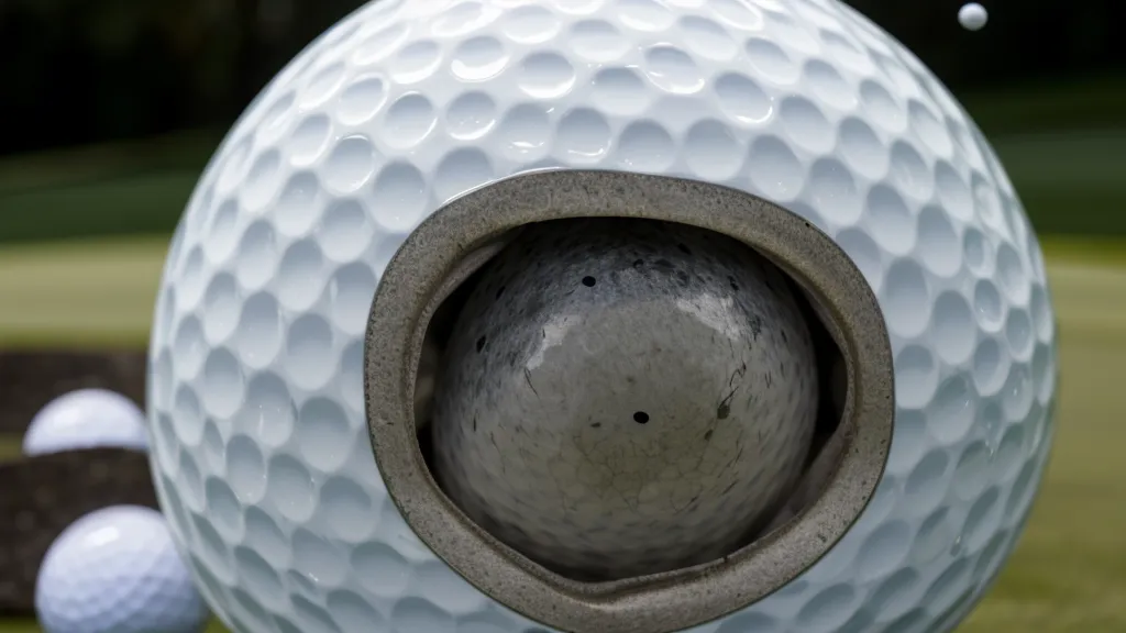 Scuffed golf ball showing wear from desert rocks.