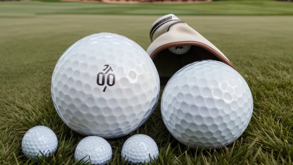 Close-up of a scuffed Vice golf ball at the edge of a desert wash showing cover wear from amateur ball testing