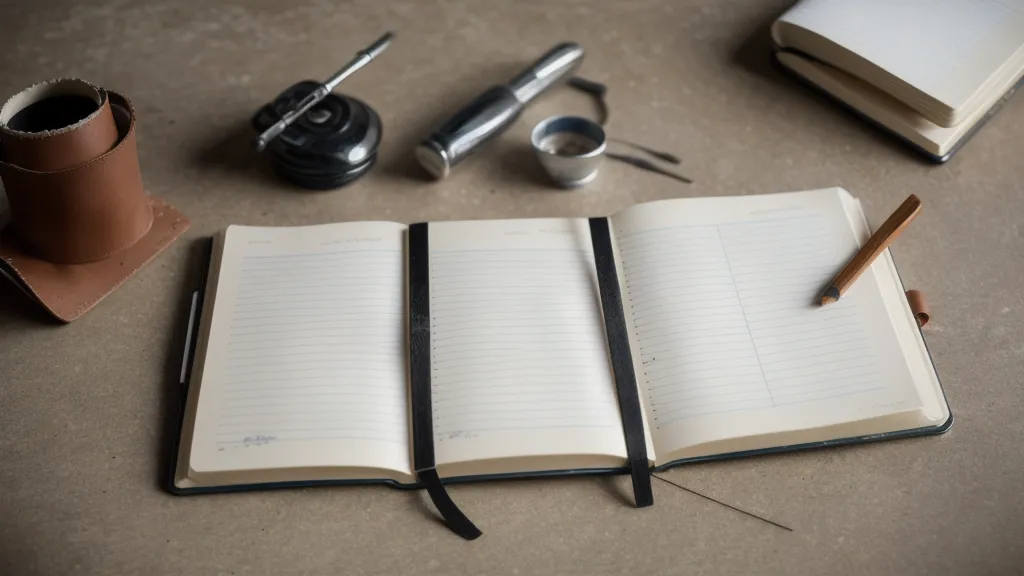 A golfer's notebook with handwritten performance stats and yardage notes on a cart.