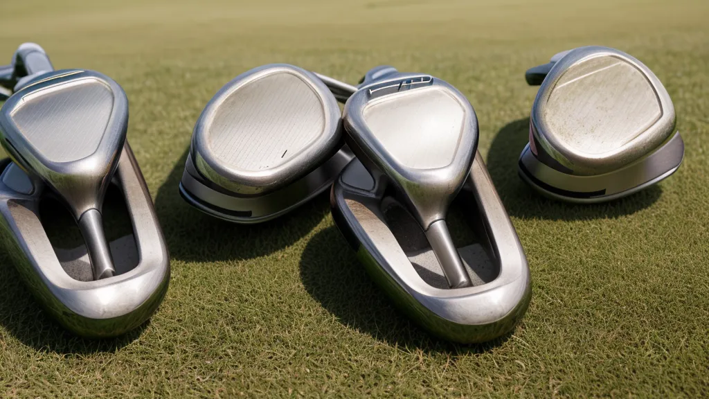 Comparison of the back design of Titleist T150 and T200 irons.