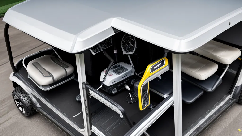 Lithium-ion golf cart battery stored indoors for temperature control