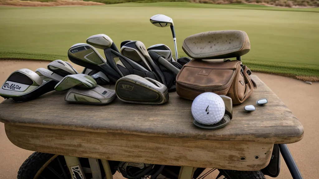 Close-up of a golf push cart wheel on dry desert terrain