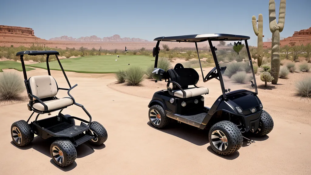 Alphard Golf Club Booster V2Pro push cart on a walking path near Wigwam Golf Club in Litchfield Park