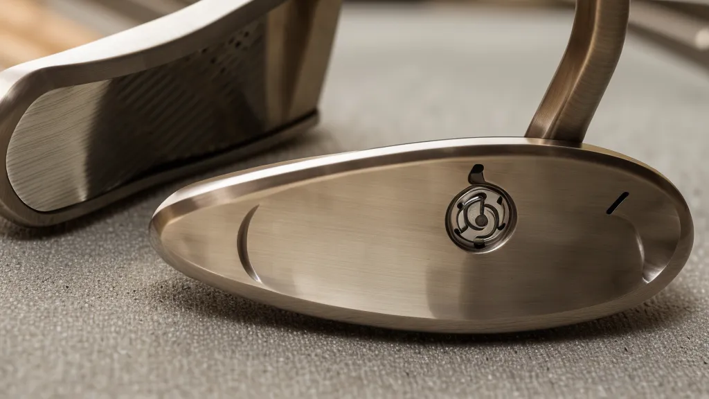 Close-up of the milled 303 stainless steel face on a SWAG Golf putter, a favorite for golf collecting