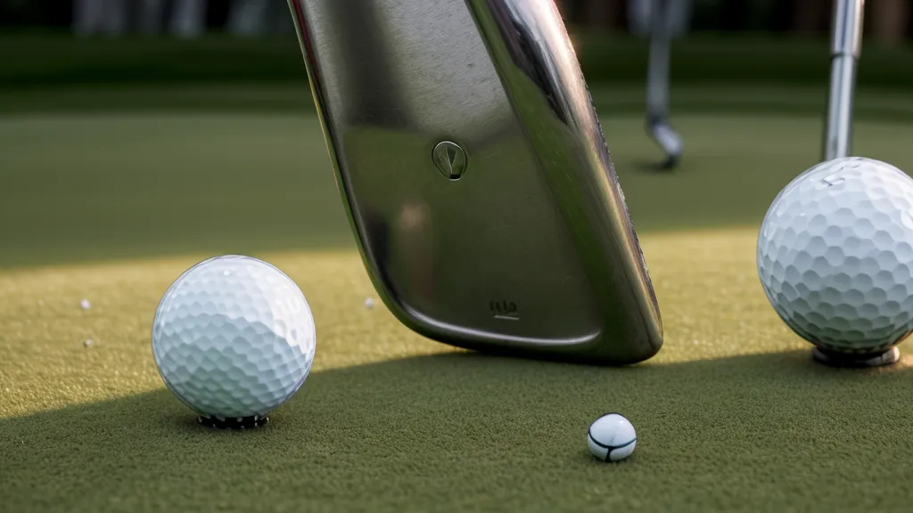 Forged iron face striking a Titleist AVX golf ball during a desert round
